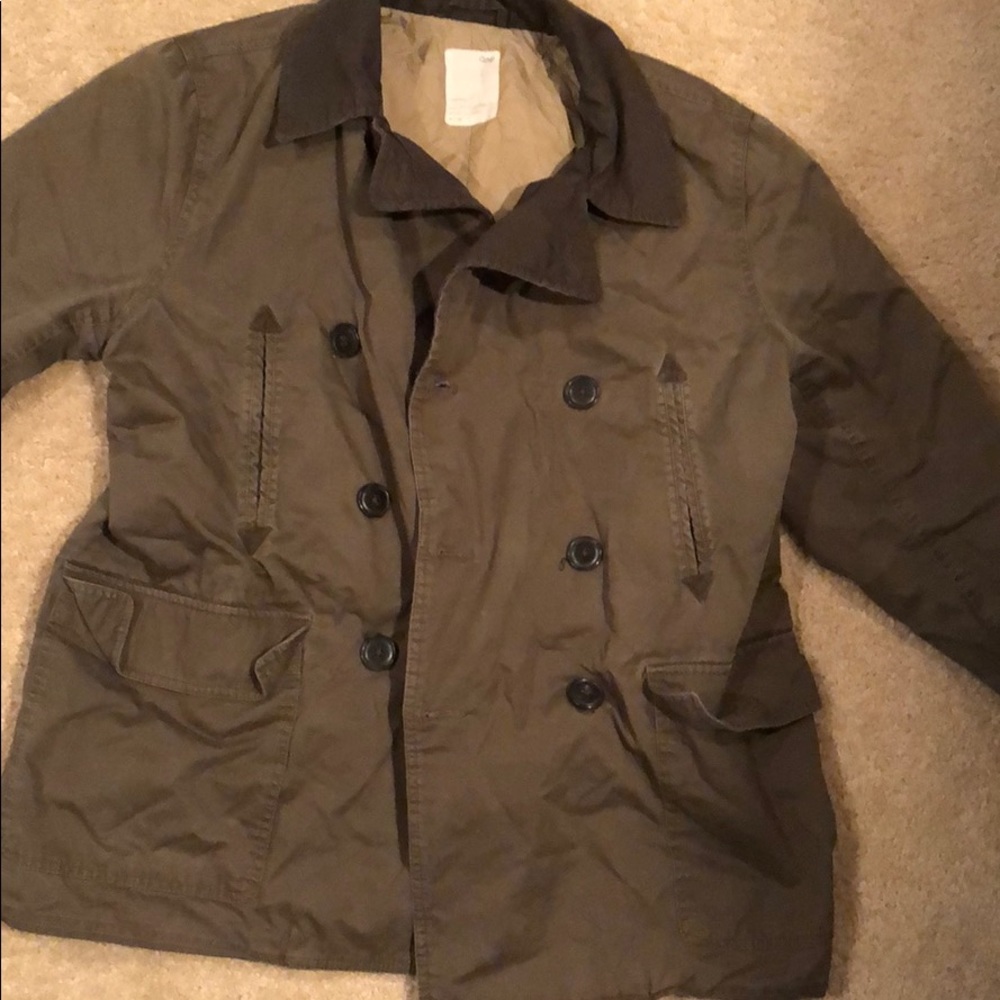 Army green peacoat XL
